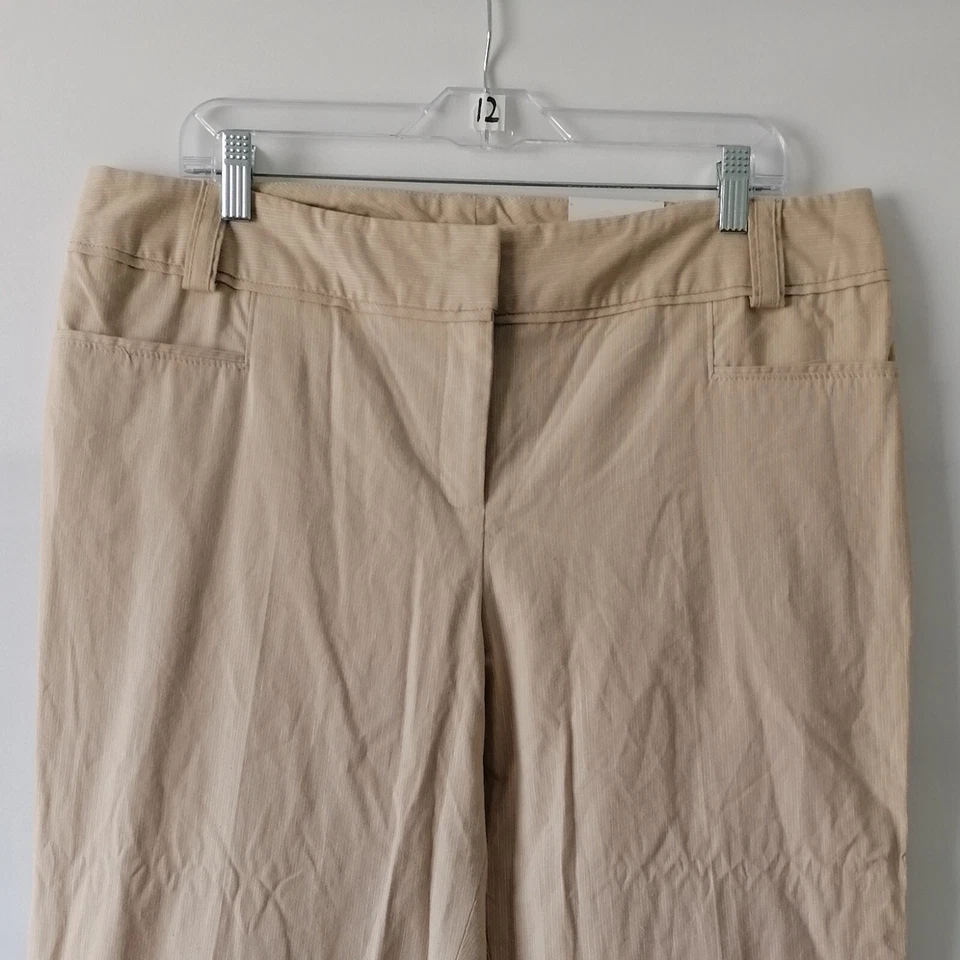 Женские бежевые брюки Rafaella с высокой посадкой плоские спереди классический крой укороченные размер 16 - Изображение 2 из 4