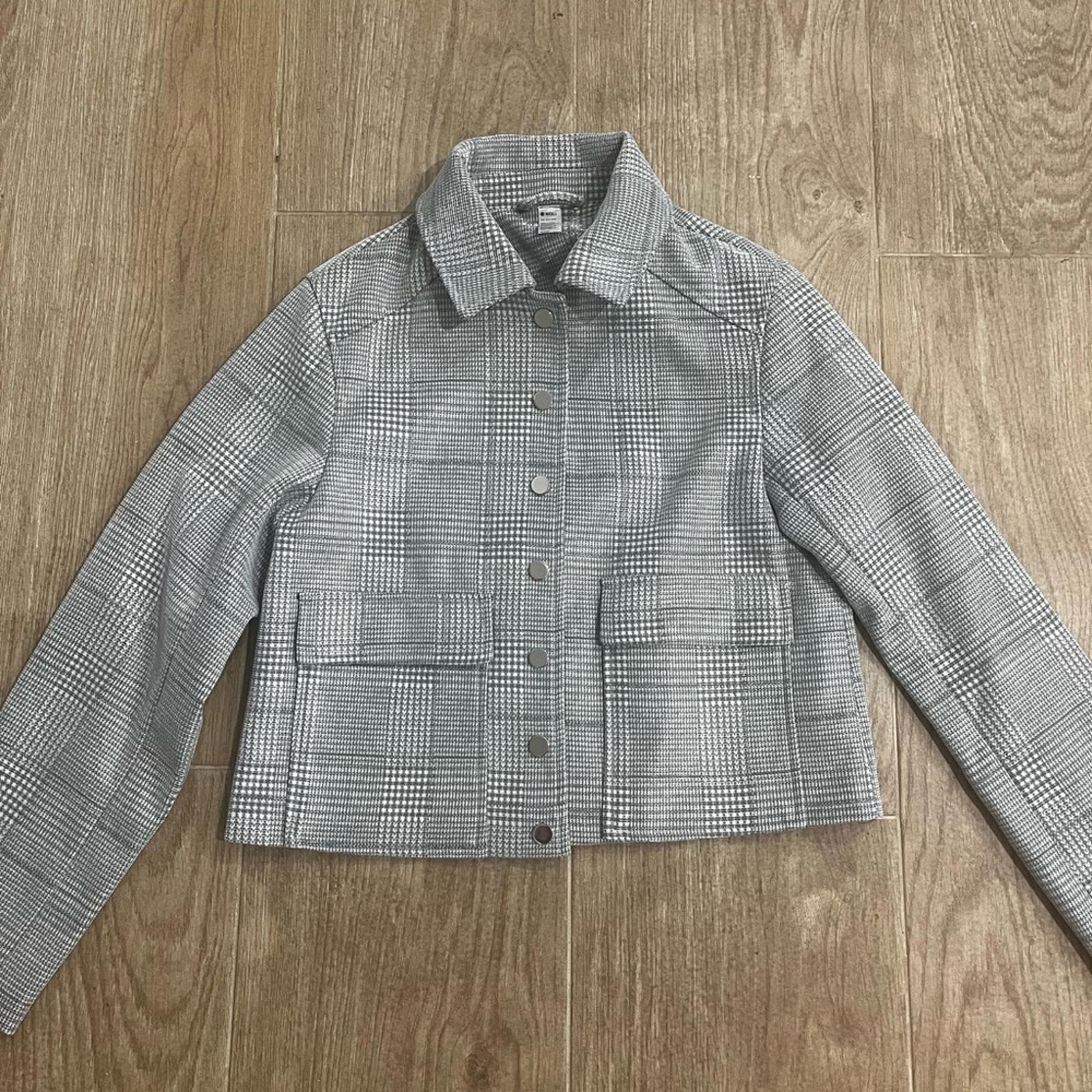 Noli Cropper Button Down Plaid Jacket - image 7