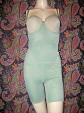 Vtg Flexees Green X-Firm Bra Top Girdle Slimmer Long Leg Panty Corset 34D