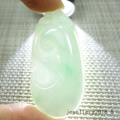 Certified Green Burma 100% Natural A jadeite Jade Pendant ~ Ru Yi 万事如意