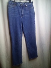 Lands' End Jeans 10 Women High Rise Straight Blue