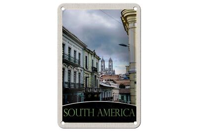 Blechschild Reise 12x18 cm Süd Amerika Kirche Architektur  Schild