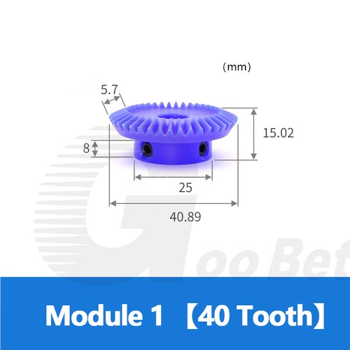 Module 1 1.5 2 Straight Bevel Gear Ratio 1:2 15 18 20 30 36 40 Tooth Nylon Blue - Picture 15 of 23