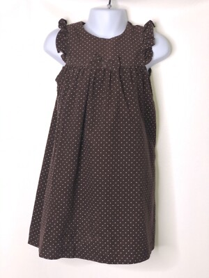 EPK Dress Toddler Girls Brown White Polka Dot Corduroy Dress Sz 3T NWT  France