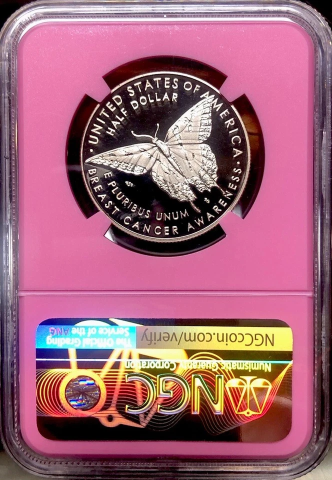 2018 BREAST CANCER AWARENESS Silver Half Dollar PCGS PF70💥FLAWLESS QUALITY💥ER - Image 2 of 4