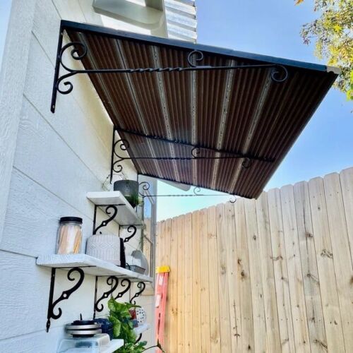 Steel bracket awning cantilever (PACK x3) for window door sheed. 14 in x 36 in - Picture 8 of 18