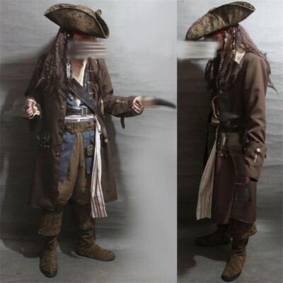 Adult Jack Sparrow Costume Pirates Cosplay Outfits Halloween 100% Satisfaction