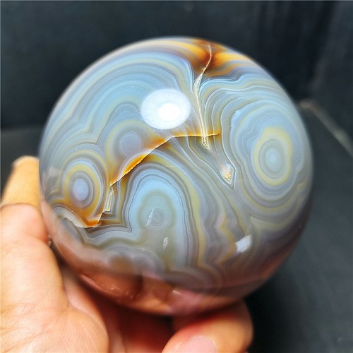 RARE 826g Natural Polished Banded Agate Sphere Ball Meditation/Healing YWD926 - Picture 11 of 14