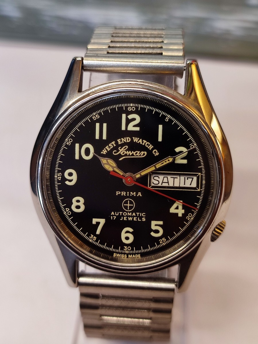 WEST END WATCH CO. SOWAR 17 JEWELS AUTOMATIC K.5969 SWISS MEN'S