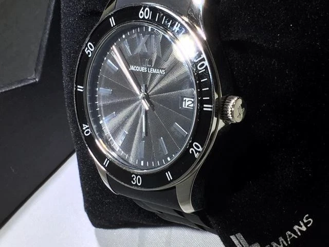 Reloj de pulsera deportivo Jacques Lemans unisex Roma 1-1622A con correa de silicona negra Foto 4 de 4