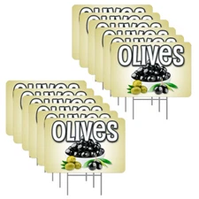 Olives 12 Pack Yard Signs - Each Sign is 24" x 16" Single-Sided and Comes with M
