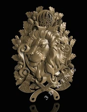 STL 3D Model LION HEAD for CNC Router 3D Printer Engraver Carving Aspire