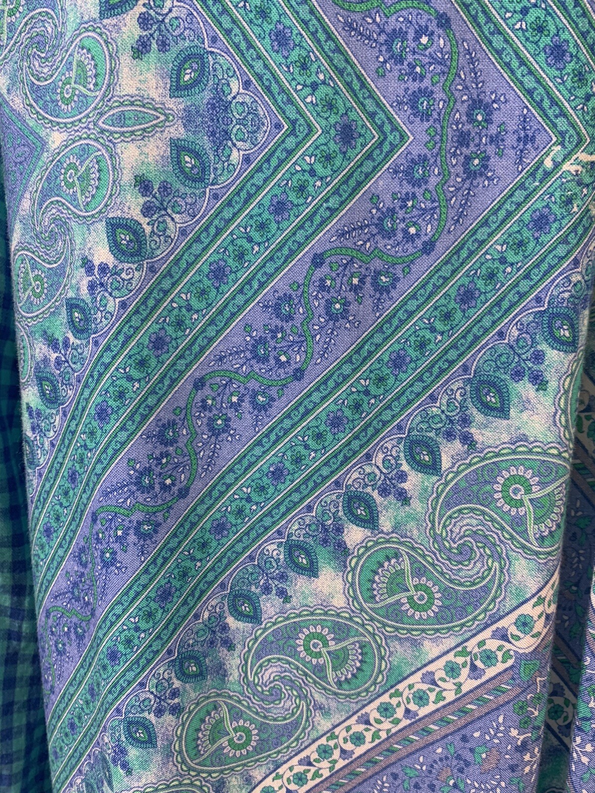 Multiples Women’s Popover Linen Top Tunic Sz. XL X-LARGE Mixed Media Blue Plaid