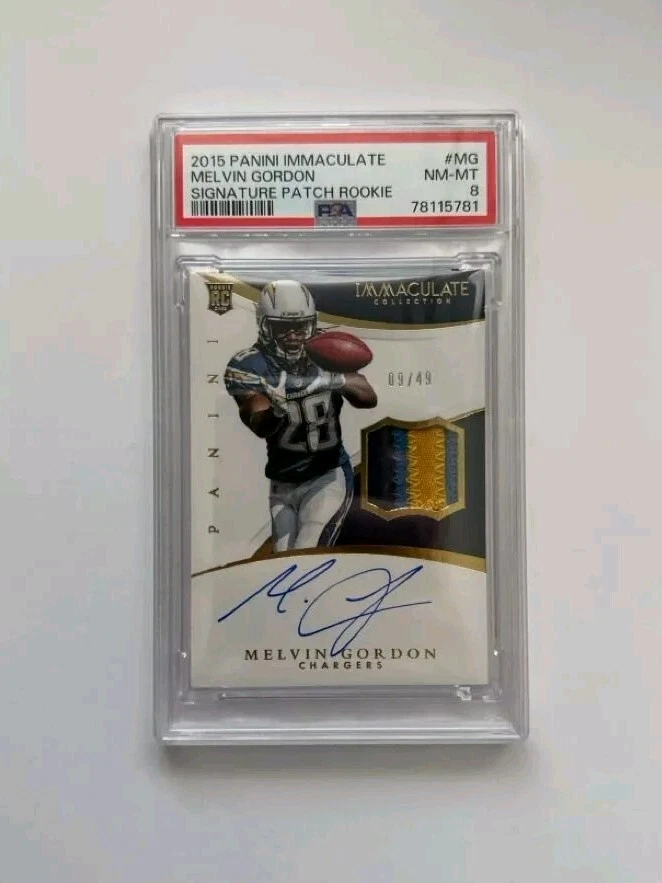 Melvin Gordon Panini Immaculate Signature Patch Rookie #MG Base