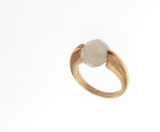 Queriot - A123O02PAG - Anello Queriot in oro rosa con agata grigia