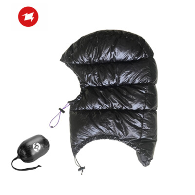 AEGISMAX Down Hat Full Face Covering Caps Hood for Winter Camping Fishing  Black