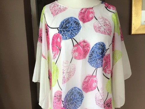 Nice Sheer Fabric Loose Fitting Top - Ruffle Sleeves - Size 24 - Unworn - Picture 4 of 6