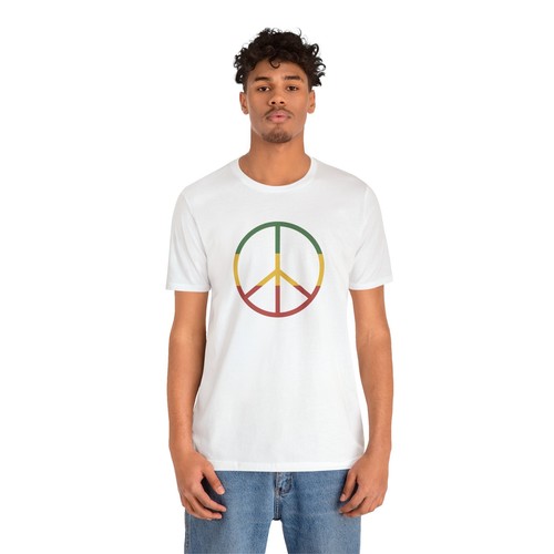 Unisex Reggae Peace Sign Shirt Rasta Rastafari Retro Vintage Minimalist T-Shirt - Bild 9 von 29