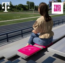 T-Mobile Tuesday Pink & White Football Themed Bleacher Seat Foam Pad Cushion New