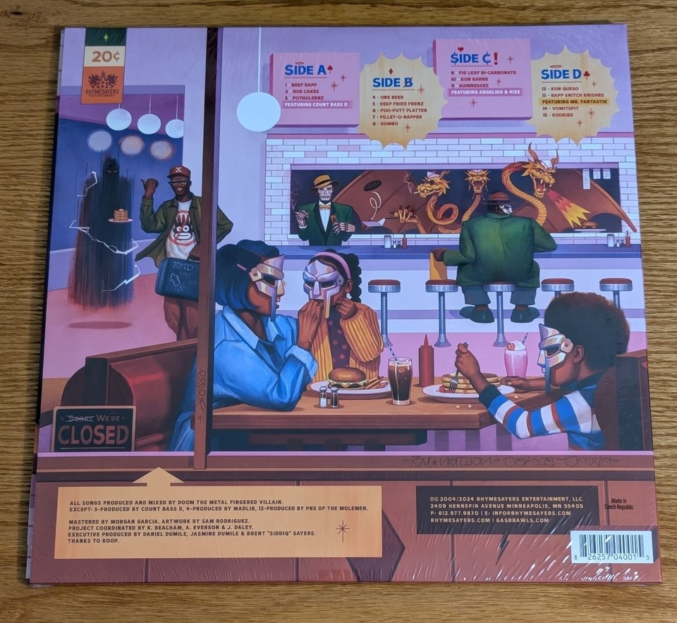MF DOOM – MM..FOOD - 20TH ANNIV 3-COLOR MARBLE EFFECT GATEFOLD VINYL LP ...