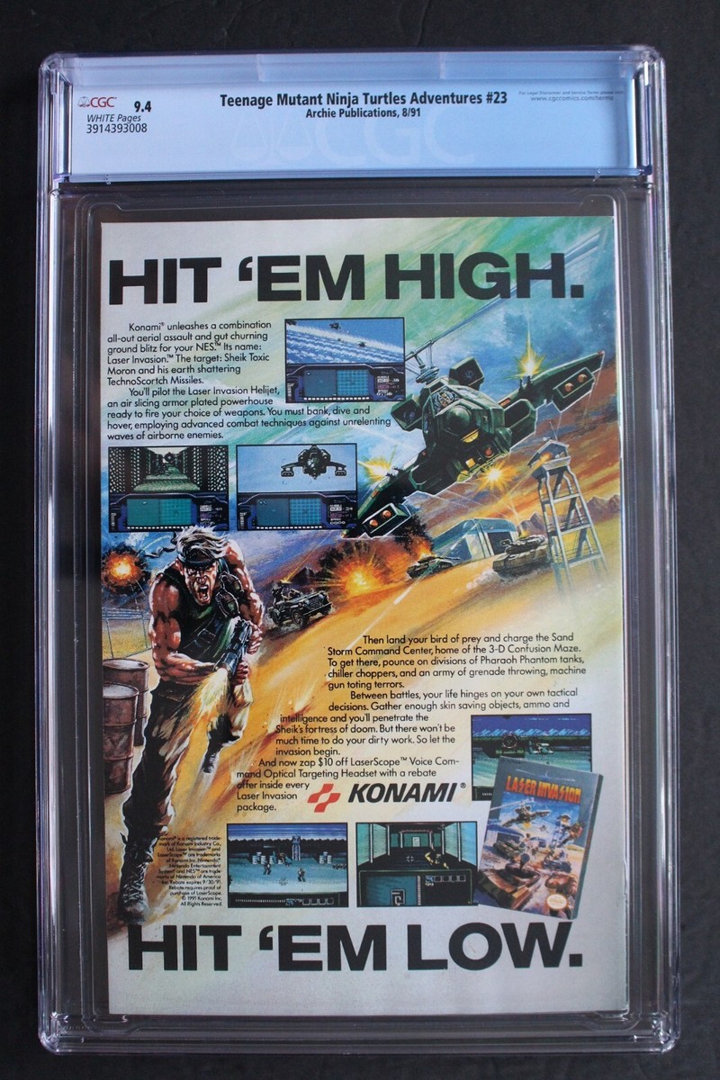 TMNT ADVENTURES #23 1st SLASH 1991 Krang Bellybomb Splinter April