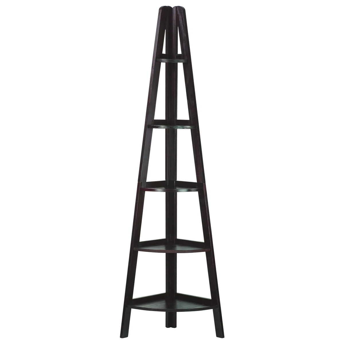 5 shelf ladder bookcase espresso deals