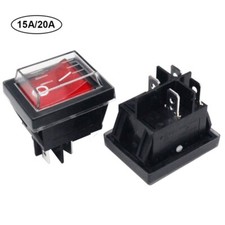 Waterproof red button 4 pin terminals rocker switch RS606EF-201MN012CRB