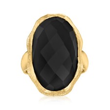 Ross-Simons Onyx Ring in 18kt Gold Over Sterling
