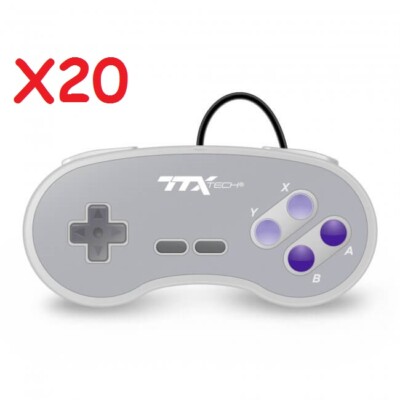Lot of 20 New Super Nintendo SNES System Console Replacement Controller 6FT TTX 