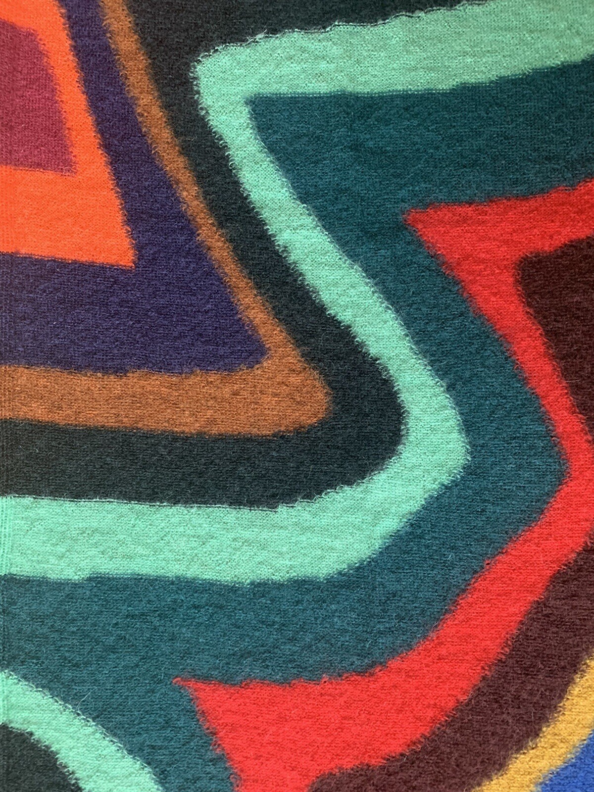 🧣Paul Smith Mohair Scarf RRP £250 Multi Stripe Swirl Signature Mountain Knit image 10