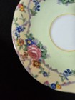 AYNSLEY RARE GREEN CUP SAUCER WITH FLORAL BORDERS ENGLAND BONE CHINA — photo 3