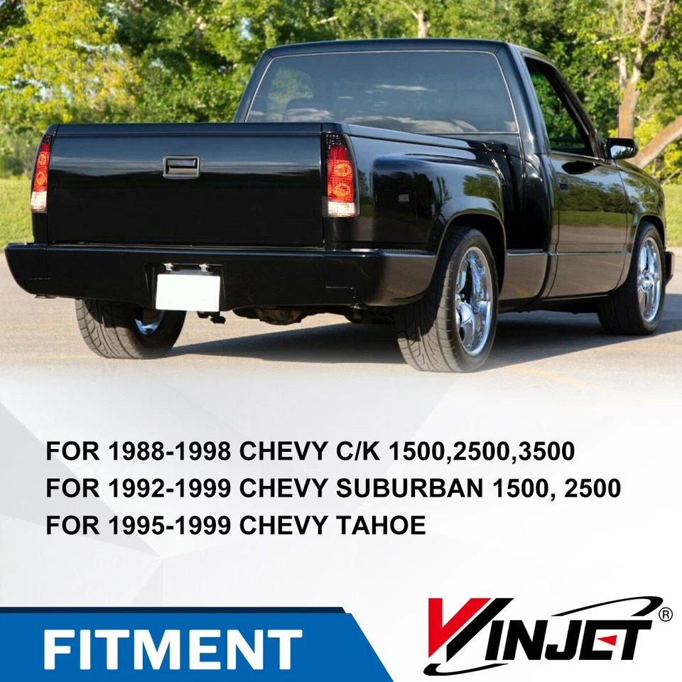 Par de luces traseras para Chevy GMC C/K 1500 2500 3500 1988-1998 luces traseras de humo nuevas Foto 2 de 4