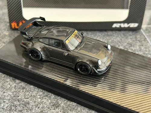 Flame 1/64 Porsche RWB 993 Carbon Fiber Style Wide-body Diecast Car Model - Picture 5 of 9
