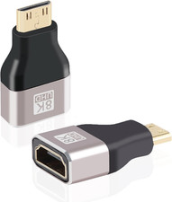 Mini HDMI to HDMI Adapter 2-Pack 8K 60Hz 4K 144Hz for Raspberry Pi Camera