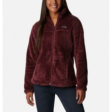 Columbia Women's Cloudy Day Full Zip Fleece Jacket Burgundy Purple Medium Maroon