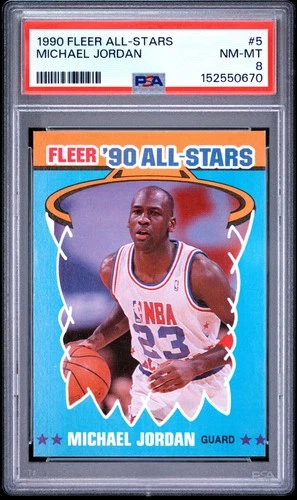 1990 FLEER ALL-STARS #5 MICHAEL JORDAN PSA 8