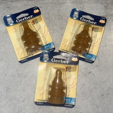 3 Packs Of 3 2004 Gerber Cross Cut Rubber Latex Bottle Nipples Fast Flow Sitter