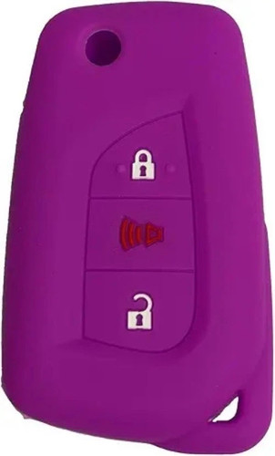 Silicone Key Fob Cover with 3 Buttons, Compatible with 2013-2024 Color: Purple