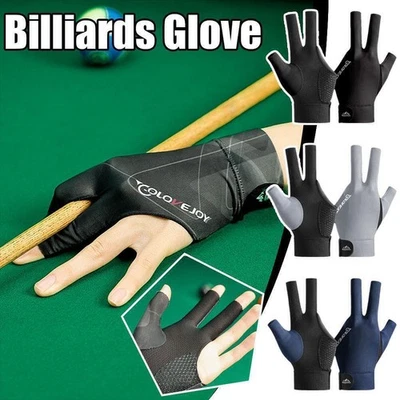 Snooker Gloves Billiard 3 Left Three Finger Hand Open Pool Cue Glove Fast 1PCS - Image 1 of 4