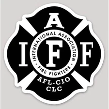 4 Inch Non-Reflective IAFF Black Firefighter Maltese Sticker Decal