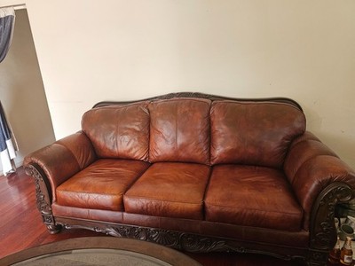 100% genuine leather sofa and loveseat