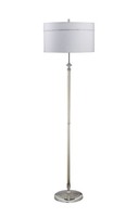Wohnzimmer Stehlampe Stoff Schirm Hellgrau Chrom 166Cm Stehleuchte Umnu