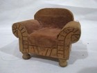 Miniature Vintage Style Armchair, Dollhouse Shadowbox, Wood and Velvet — photo 1