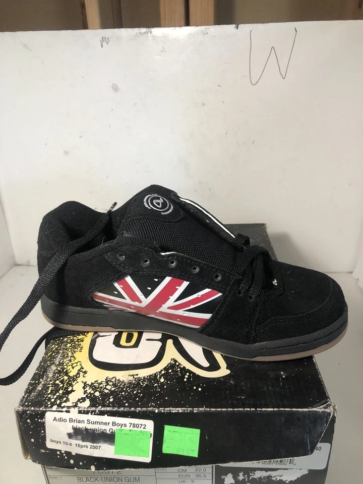 Adio Brian Sumner V3 Negro Monopatín Longboard Zapatos NIÑOS Talla 4 Foto 2 de 4