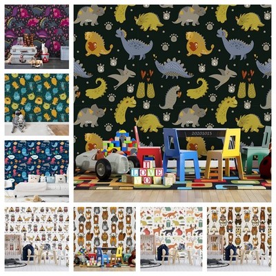 3D Cartoon Animal Pattern Self-adhesive Wallpaper Removable Wallpaper Wall Mural