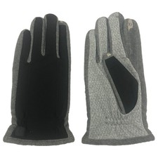 Isotoner Mens Black  Gray Smartouch Gloves Touchscreen Tech  Text