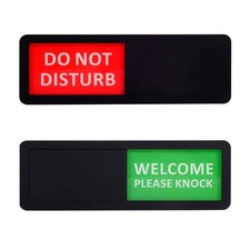 Privacy Sign for Office Door Do Not Disturb Sign Welcome Please Knock Black 8...