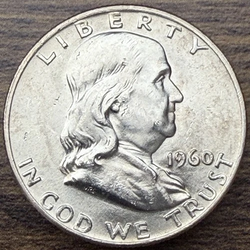 1960 D Franklin Half Dollar - Silver - AU - Almost Uncirculated **1075