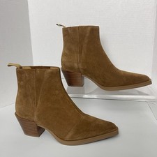 Rag  Bone Ankle Boots Size 38.5 Suede Leather Brown Pointed Toe New Without Box