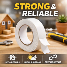 Heavy Duty Double Sided Foam Tape – Waterproof, Strong Adhesion, DIY & Repairs